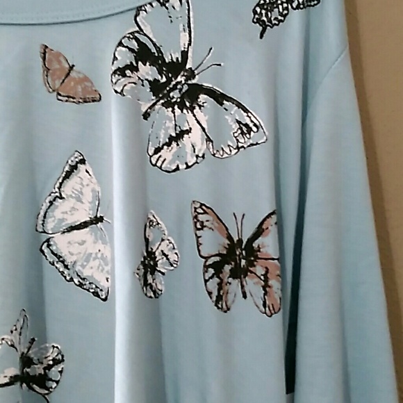 Karen Kane Womens Butterfly Printed Crewneck Knit Top